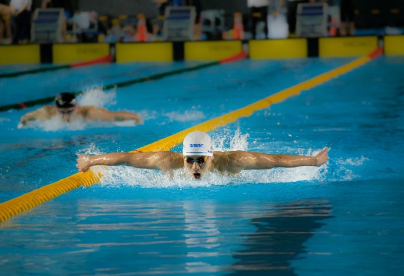 ▲王冠閎在游泳世錦賽男子200蝶式1分55秒43，第8名收工。資料照
