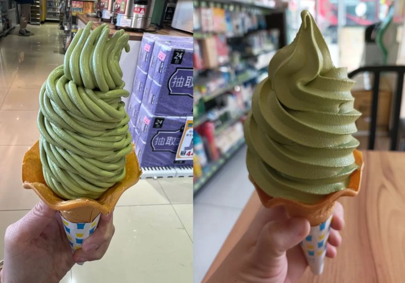 ▲眾多網友拿到超巨無霸份量的抹茶霜淇淋，令人稱羨。（圖/Dcard）