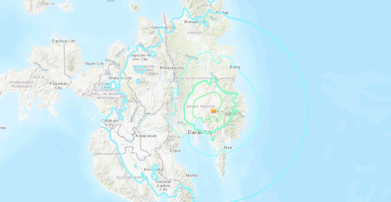 ▲菲律賓南部今天發生規模6.0地震，有關當局警告可能還會有餘震。（圖／翻攝自美國地質調查局）