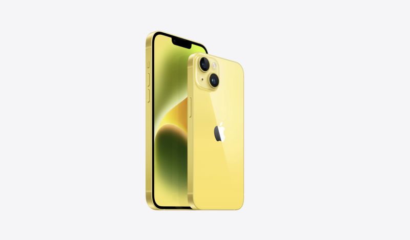 ▲iPhone 14和iPhone 14 Plus推出黃色新機，台灣與全球同步，將於3/10展開預購，3/14開始供貨。(圖／官方提供)