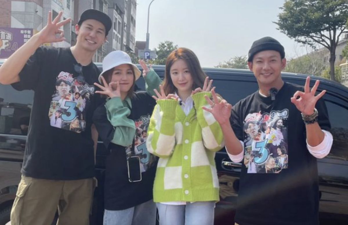 ▲《食尚玩家》班底威廉、風田及Dora（謝雨芝）在環島時，意外和舒華同框合影。（圖／翻攝自IG＠liaowilliam）