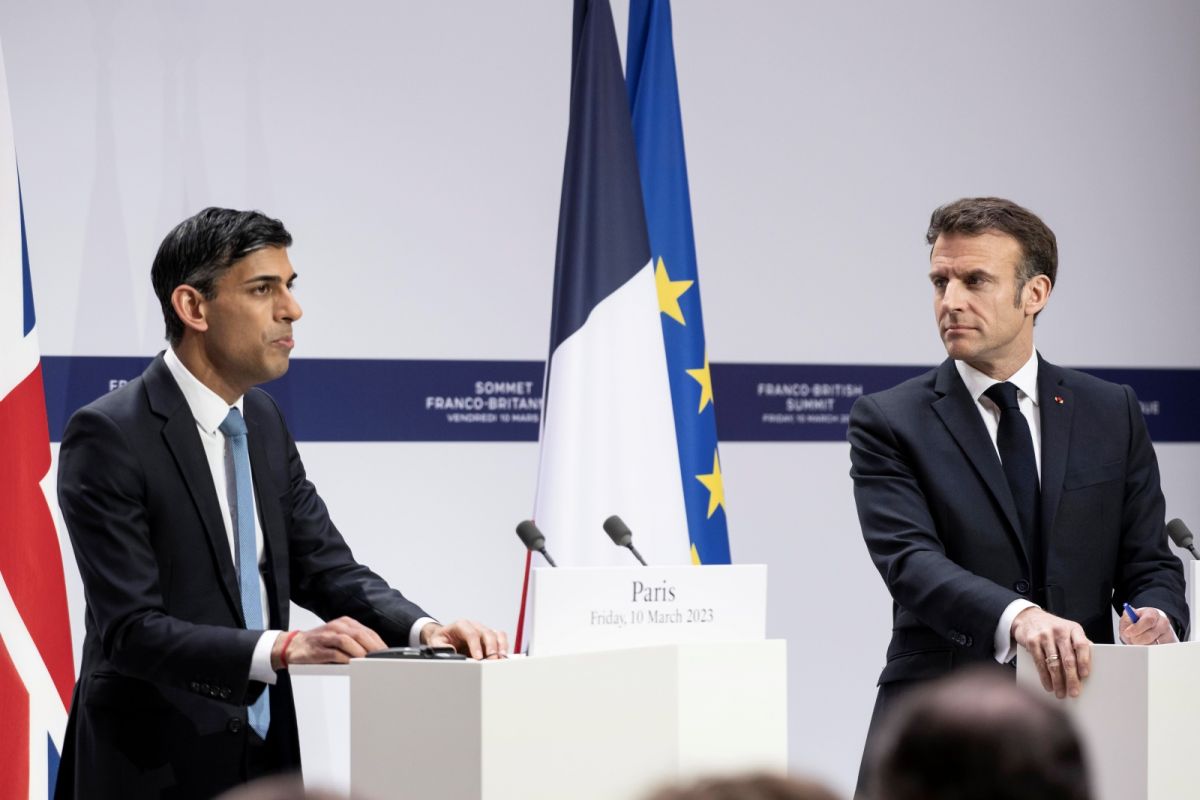 ▲英、法兩國10日在巴黎舉行高峰會，達成共識，將共同訓練烏克蘭陸戰隊，並協調在印太區域部署航空母艦，以促進區域安全穩定。（圖／美聯社／達志影像）