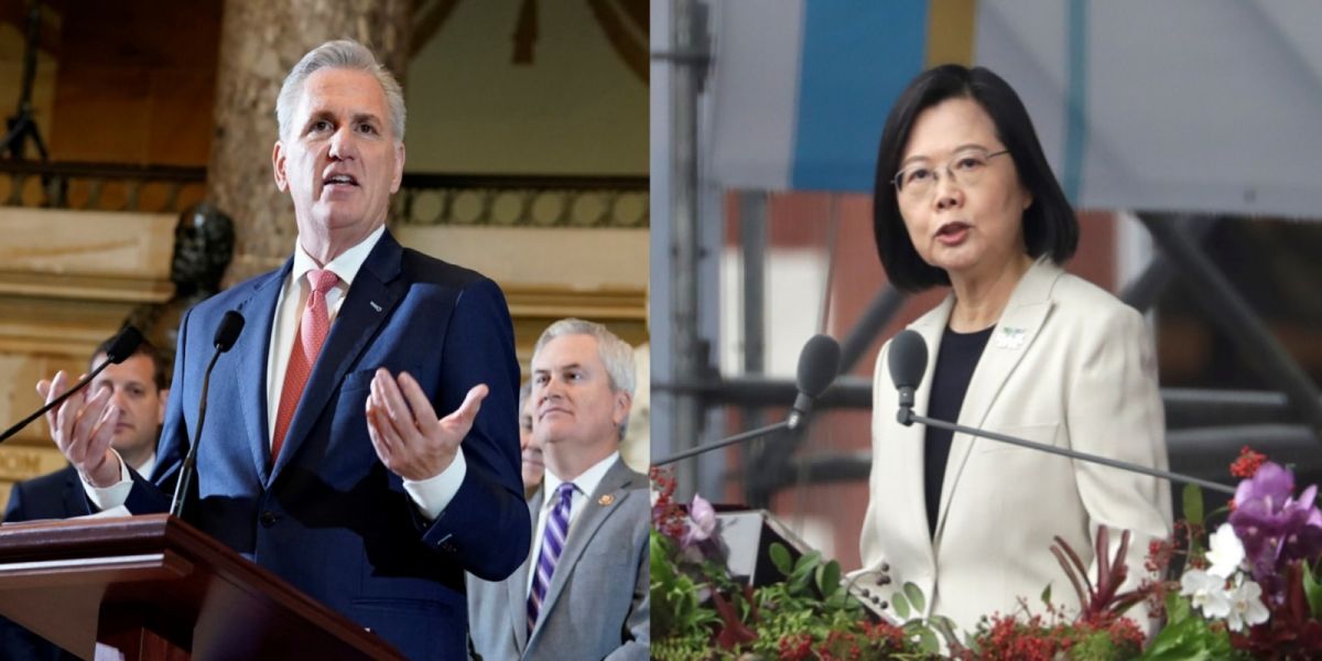 ▲美國眾議院議長麥卡錫（左），確認他將與蔡英文總統（右）在美國會面。資料照合成。（圖／美聯社／達志影像）