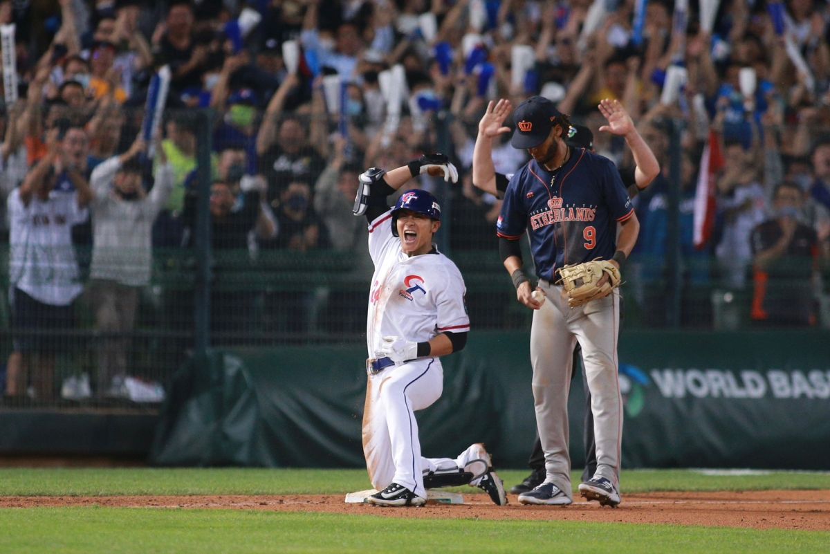 ▲陳傑憲敲出一分打點三壘安打，中華隊再添一分（圖／葉政勳攝）