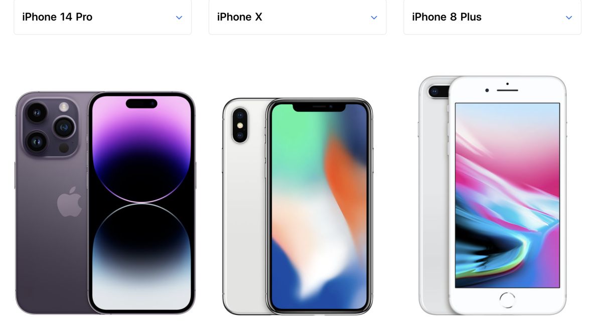▲iPhone 螢幕從最早的齊瀏海搭配Home鍵下巴，2017年的iPhone X首度啟用Face ID，2022年iPhone 14 Pro則為首款動態度設計。(圖／翻攝官網)