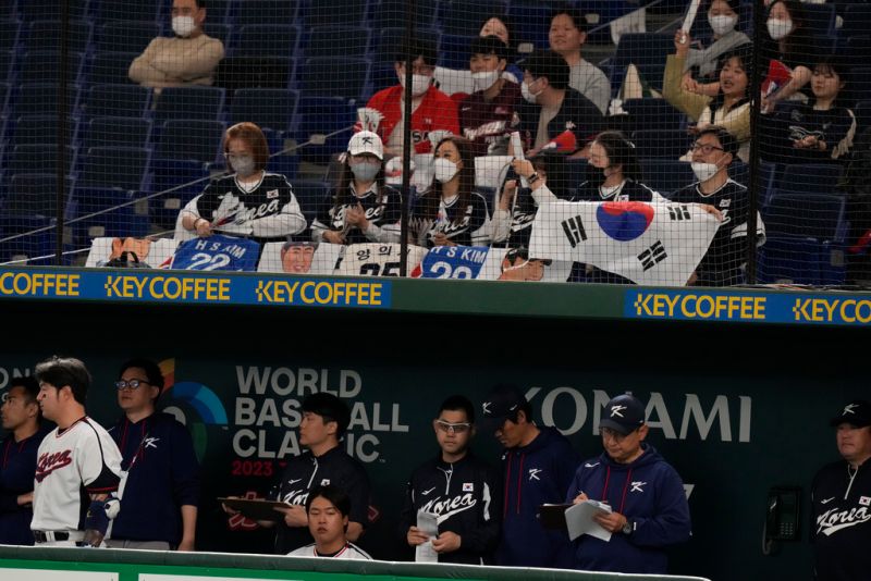 ▲WBC世界棒球經典賽，韓國板凳區。（圖／美聯社／達志影像）
