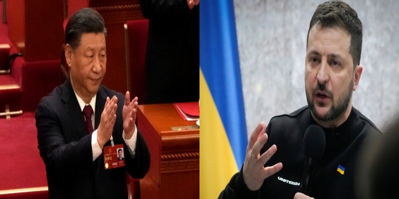 ▲美國白宮表示，烏克蘭總統澤倫斯基若與中國國家主席習近平對談，會是「好事」一樁。資料照合成。（圖／美聯社／達志影像）