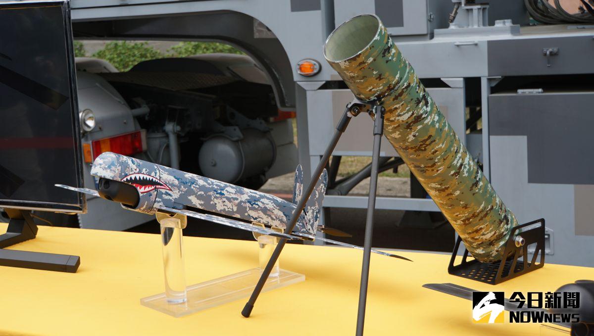 ▲中科院研製的「勁蜂」攻擊型無人機。（圖／記者呂炯昌攝）。（圖／記者呂炯昌攝）