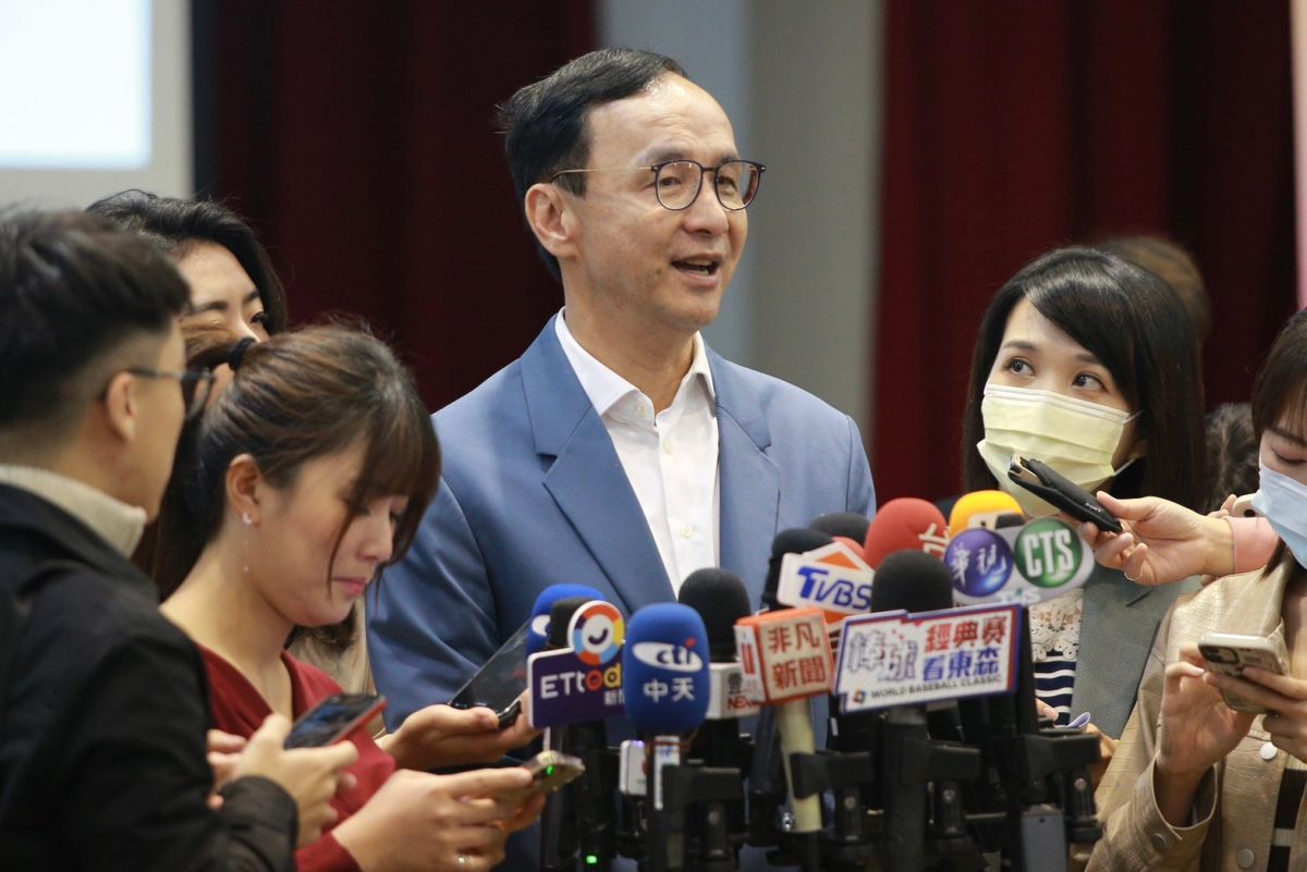 ▲朱立倫表示，國民黨會堅定反黑金。（圖／記者葉政勳攝，2023.3.16）