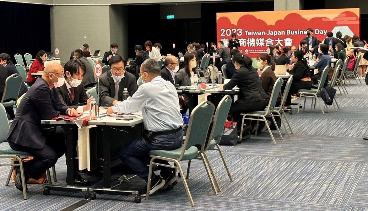 ▲對外貿易協會日前舉辦「2023年台日商機媒合大會」，31家日商共與200家台灣企業進行逾205場次洽談，創造近1億1700萬美元商機。（圖／貿協提供）