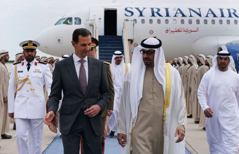▲繼上月出訪阿曼後，這是敘利亞總統阿塞德（左）2年來第2次訪問阿聯。（圖／美聯社／達志影像）