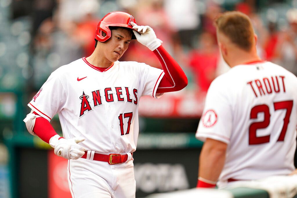 ▲大谷翔平和Mike Trout同在天使隊效力。(圖／美聯社／達志影像)