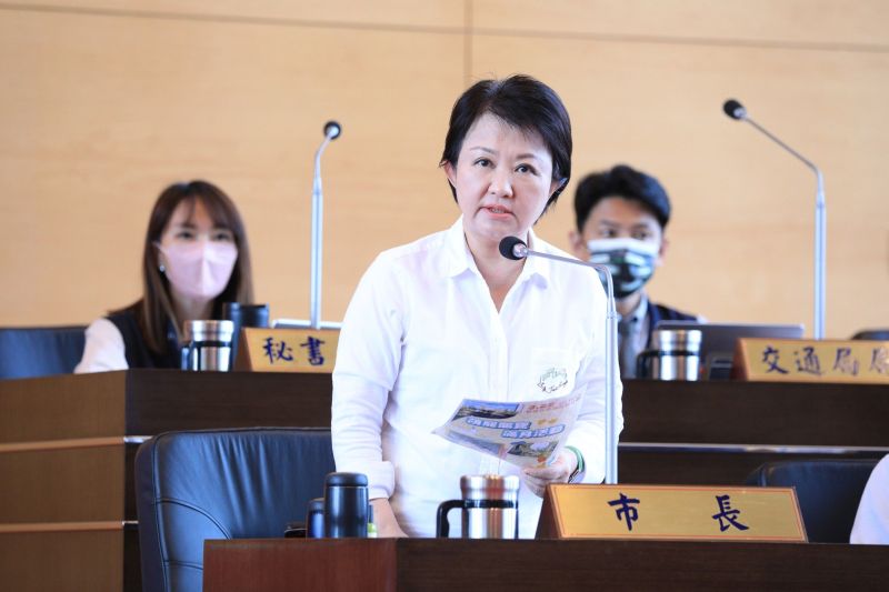 ▲市長盧秀燕為了要預算，她願意道歉，讓市民等待2、30年的台中巨蛋孵蛋成功。(圖／柳榮俊攝2023.3.22)