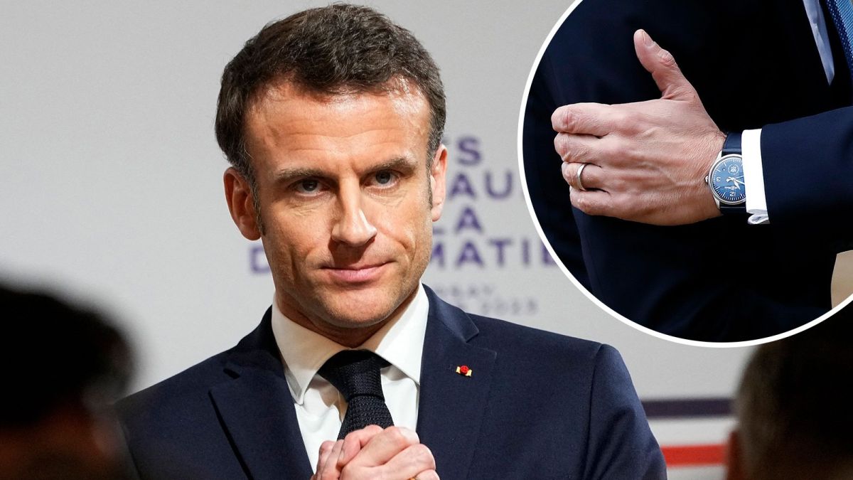 ▲法國反年改示威不斷，總統馬克宏也遭受嚴厲批評，連配戴的手錶都成為輿論攻擊目標。（圖／翻攝自Newsweek）