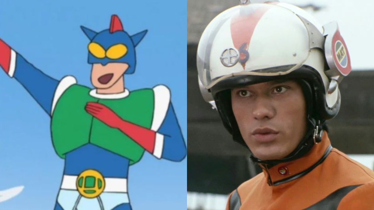 ▲團時朗的經典超人角色（右圖），啟發《蠟筆小新》作者臼井儀人創造動感超人角色。（圖／翻攝自推特、微博）