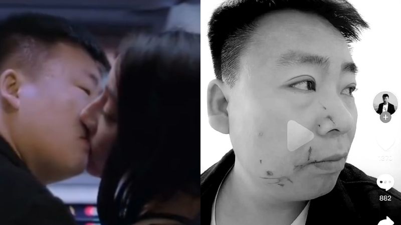 ▲中國特效師洪亮，因上傳與迪麗熱巴在車內熱吻的合成影片惹怒粉絲，被好幾名年輕人找上門圍毆。（圖／翻攝微博）