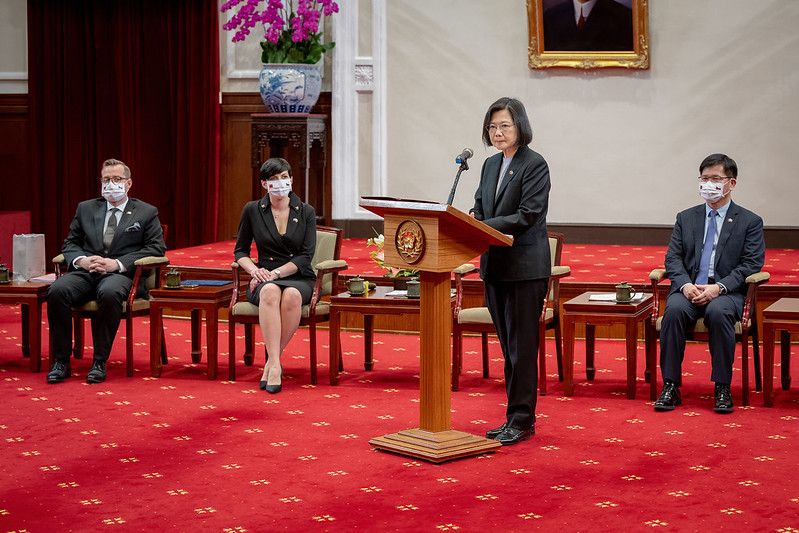 ▲總統府蔡英文27日接見捷克眾議長艾達莫娃,相信在未來包括捷克在內的更多民主理念國家,共同為和平穩定貢獻更多心力。(圖/總統府提供)
