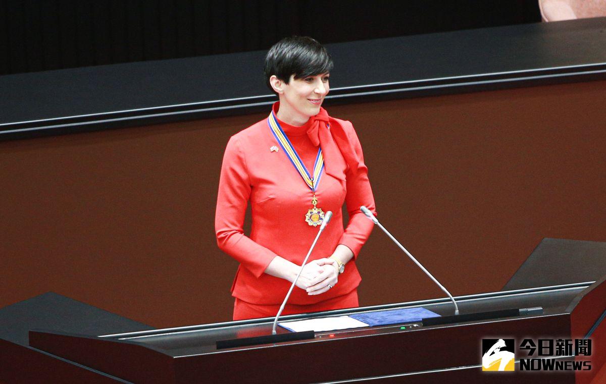 ▲捷克眾議院議長艾達莫娃拜會立院並發表演說。（圖／記者葉政勳攝 , 2023.03.28）