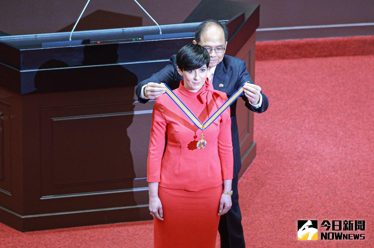 ▲捷克眾議長艾達莫娃赴立院演說，立法院長游錫堃頒贈一等國會獎章。（圖／記者葉政勳攝，2023.03.28）