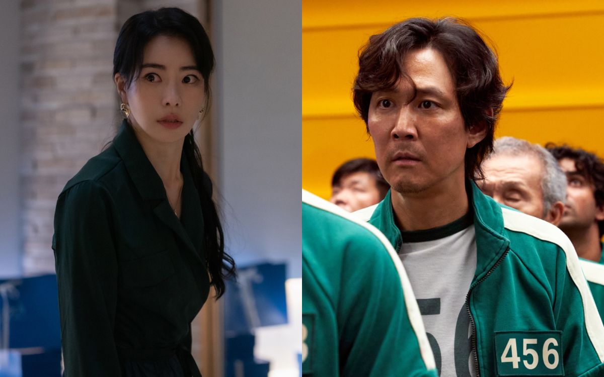 ▲林智妍（左）因在《黑暗榮耀》飾演霸凌主謀朴涎鎮走紅，是否跟《魷魚遊戲》李政宰開設的公司續約備受關注。（圖／Netflix）