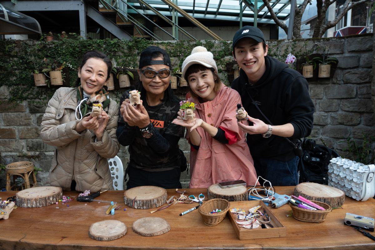 ▲《花甲少年趣旅行》況明潔（左起）、沈文程、Lulu、范少勳一起到嘉義旅遊。（圖／MyVideo提供）