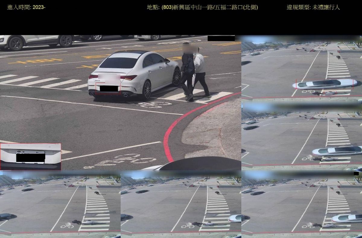 ▲自今(31)日起針對汽車及大型車行經行人穿越道或轉彎時不暫停讓行人先行通過，均加重為3600元罰鍰。(圖／高市警局交通大隊)