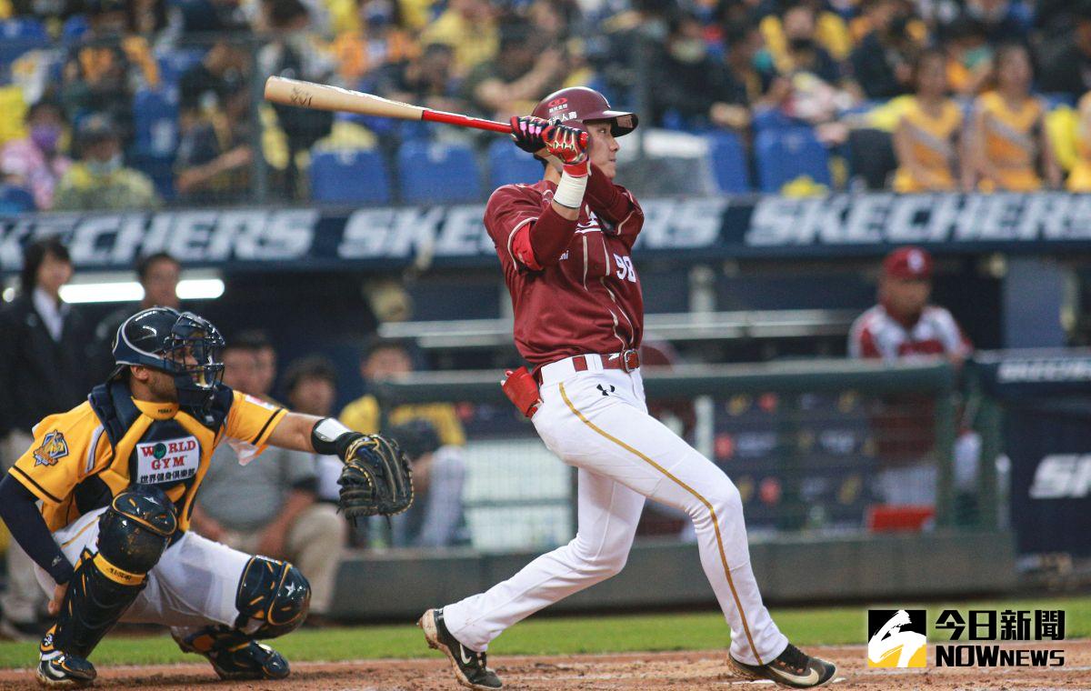 ▲樂天桃猿陳晨威單場3安打貢獻3分打點。（圖／記者葉政勳攝 , 資料照）