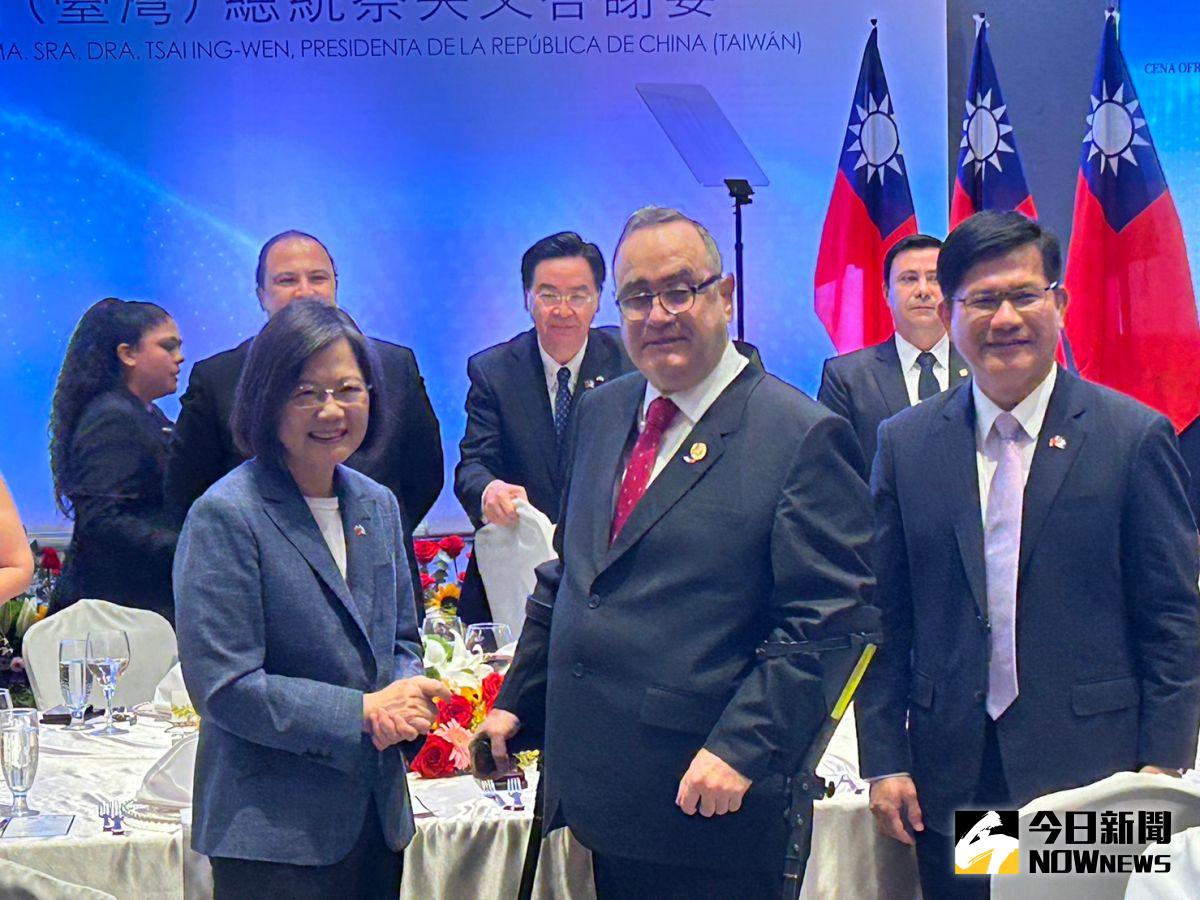 ▲在離開瓜地馬拉的前一晚，蔡英文答宴瓜地馬拉總統賈麥岱。（圖／記者黃宣尹攝，2023.04.01）