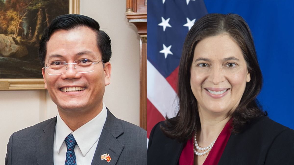 ▲越美政治安全防務對話近日在華府舉行，越南外交部副部長何金玉（左）與美國國務院政軍局助理國務卿路易斯（右）率團出席。（資料合成照/翻攝自維基百科、美國政府官網）