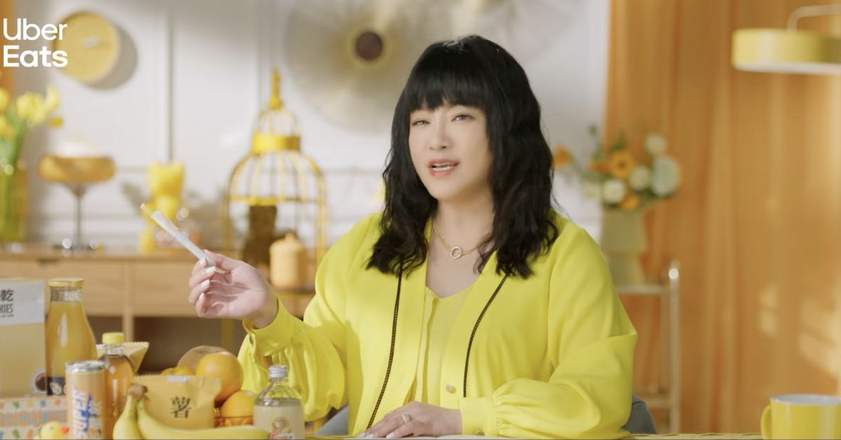 ▲「國師」唐綺陽日前出席Uber Eats代言記者會，公布第一波廣告，今（6）日第二波廣告上線。(圖／記者周淑萍攝)