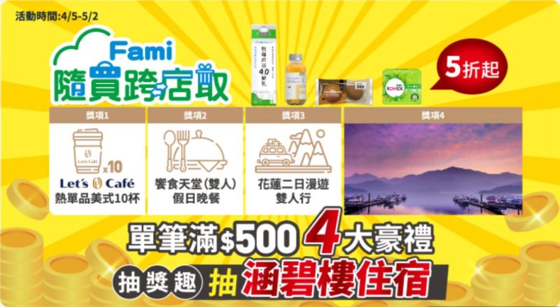 ▲利用隨買跨店取消費還可參加抽獎活動,最大獎有機會得到涵碧樓住宿券。(圖/品牌提供)