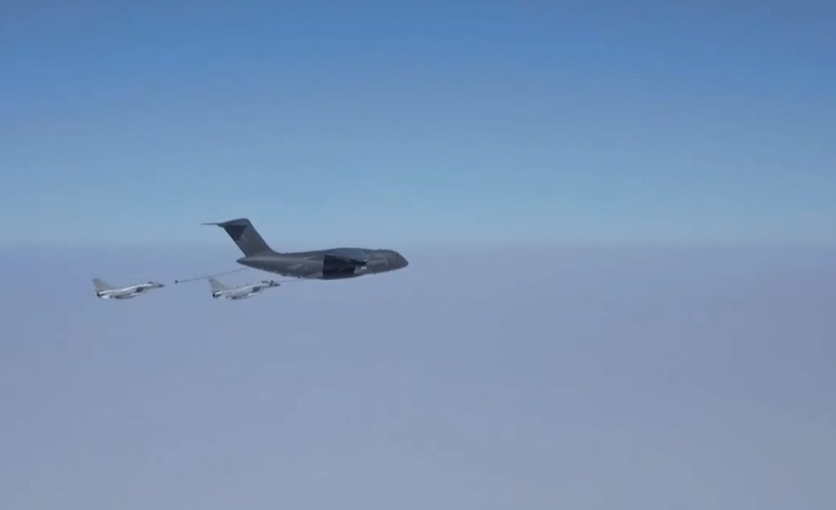 ▲解放軍對台實施海空兵力聯合演訓。（示意圖／擷取自央視微博影片）