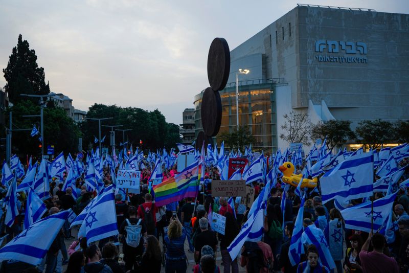 ▲超過25萬以色列民眾走上街頭抗議司法改革。（圖／美聯社／達志影像）