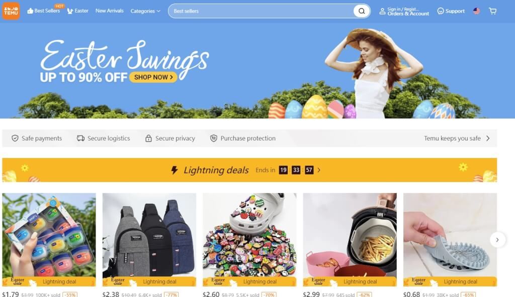 ▲拼多多旗下的跨境電商平台Temu泰國站日期上市，本土產業擔憂受到衝擊。（圖／取自Temu網頁）