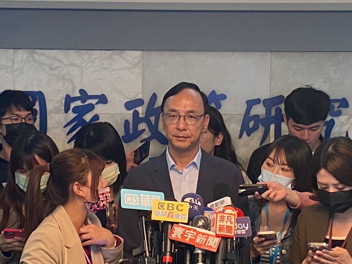 ▲何時徵召2024總統人選？朱立倫今受訪時指出，國民黨已在3月就完成了黨內整合，將根據主客觀環境，於最適當時間宣布徵召。（圖／記者翁子竣攝，2023.04.11）