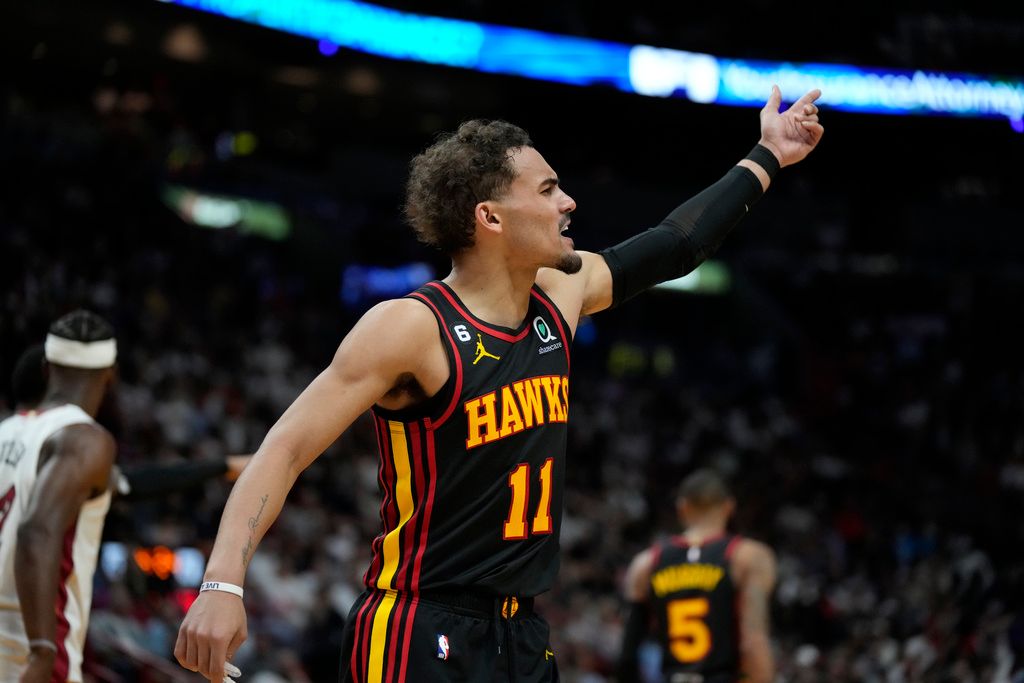 ▲亞特蘭大老鷹明星後衛Trae Young拿下25分，帶領球隊晉級。（圖／美聯社／達志影像）