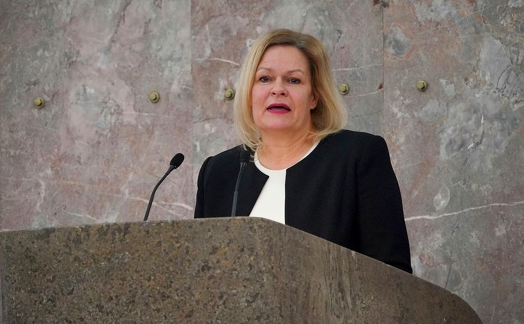 ▲德國內政部長費瑟（Nancy Faeser）。（圖／美聯社／達志影像）