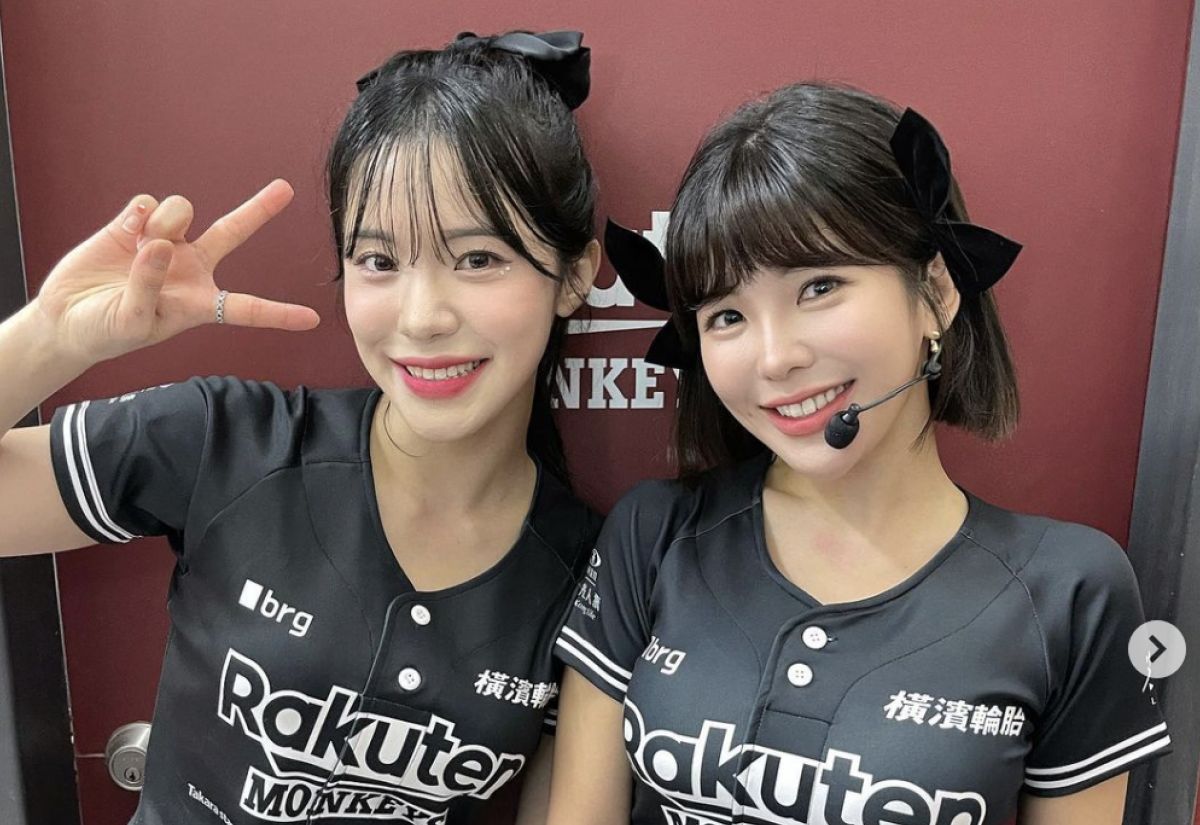 ▲李多慧（左）14日初次登場應援，樂天應援團團長「壯壯」（右）曬出兩人合照。（圖／翻攝自壯壯IG）