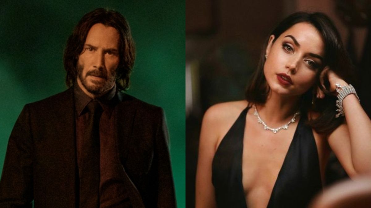 ▲基努李維（左）搭檔「龐德女郎」安娜德哈瑪斯，主演外傳電影《捍衛任務：復仇芭蕾》。（圖／車庫娛樂提供、翻攝自安娜德哈瑪斯Instagram）