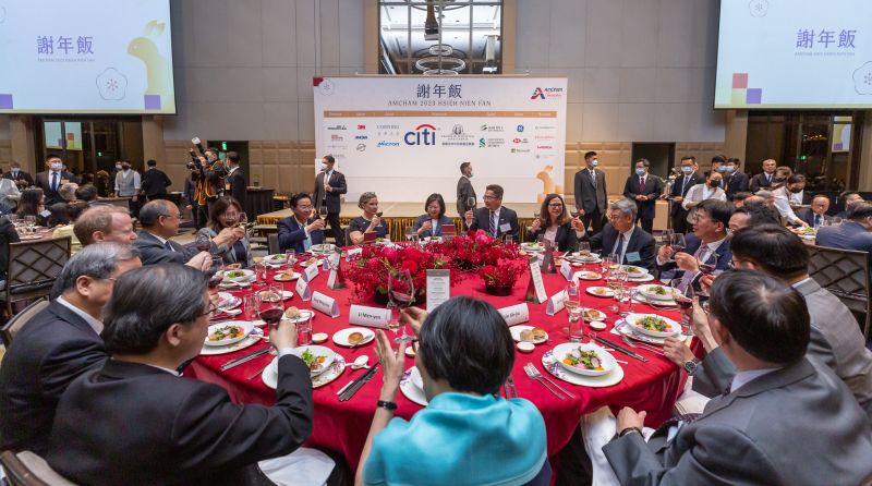 ▲蔡英文出席「台灣美國商會2023年謝年飯晚宴」。(圖/總統府提供)