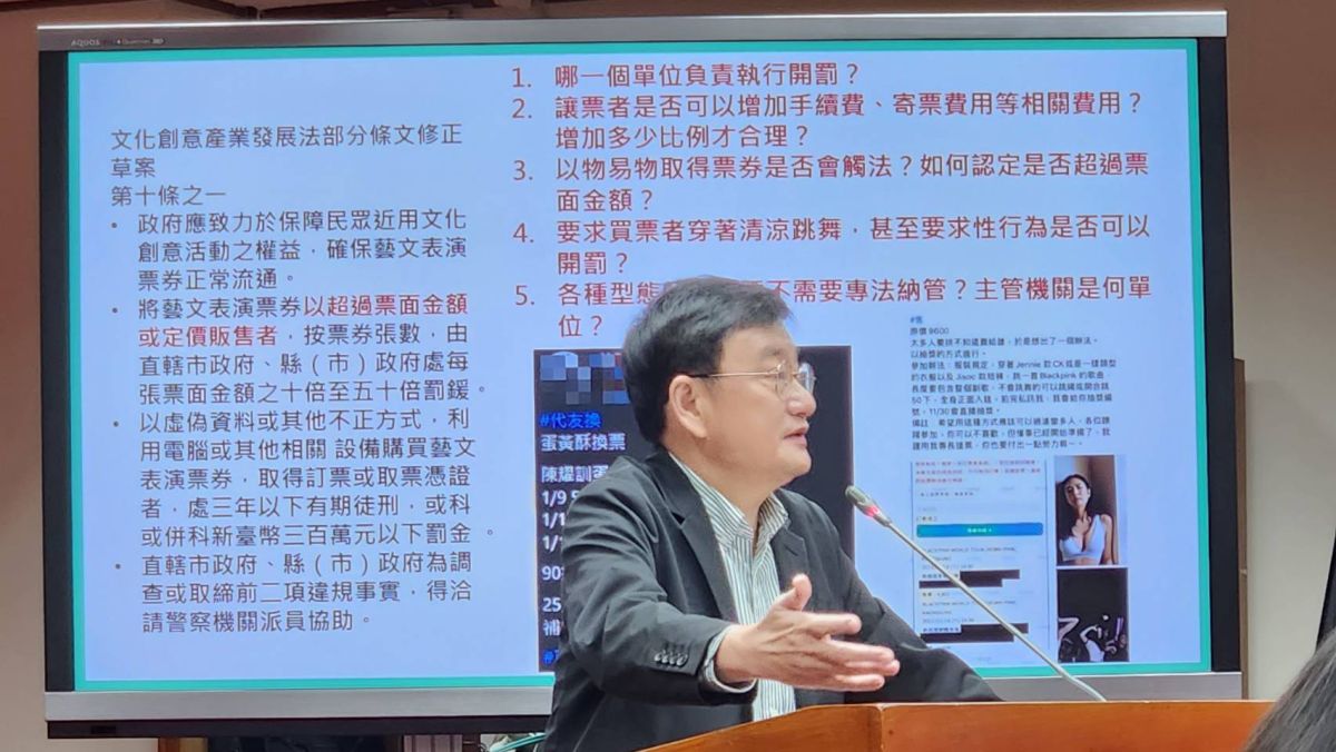 ▲立委黃國書今（20）日詢問以蛋黃酥換票算不算黃牛？文化部長史哲回應，因轉售而獲利都是黃牛，都要罰。（圖／記者李琦瑋攝，2023.04.20）