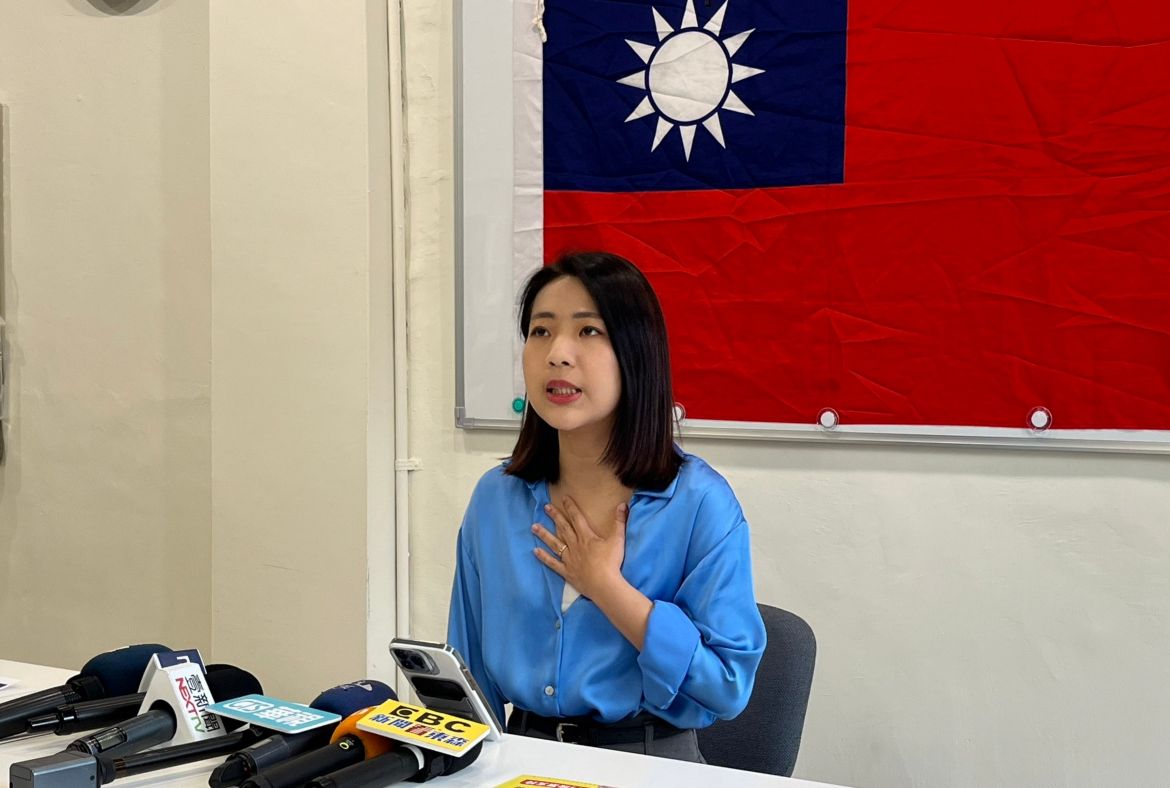 ▲徐巧芯向黨員喊話顧全大局，全力爭取立委提名。（圖／記者余祥攝，2023.4.20）