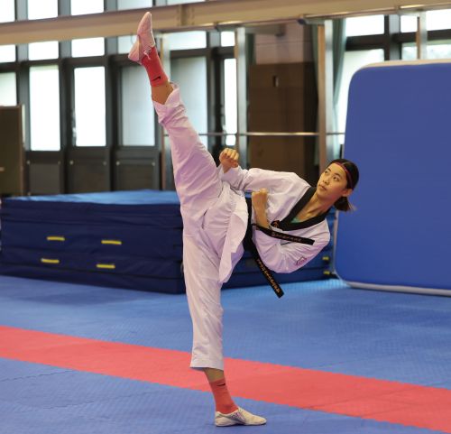 ▲「國民女友」羅嘉翎是本屆亞運跆拳道隊的焦點選手。國訓中心提供