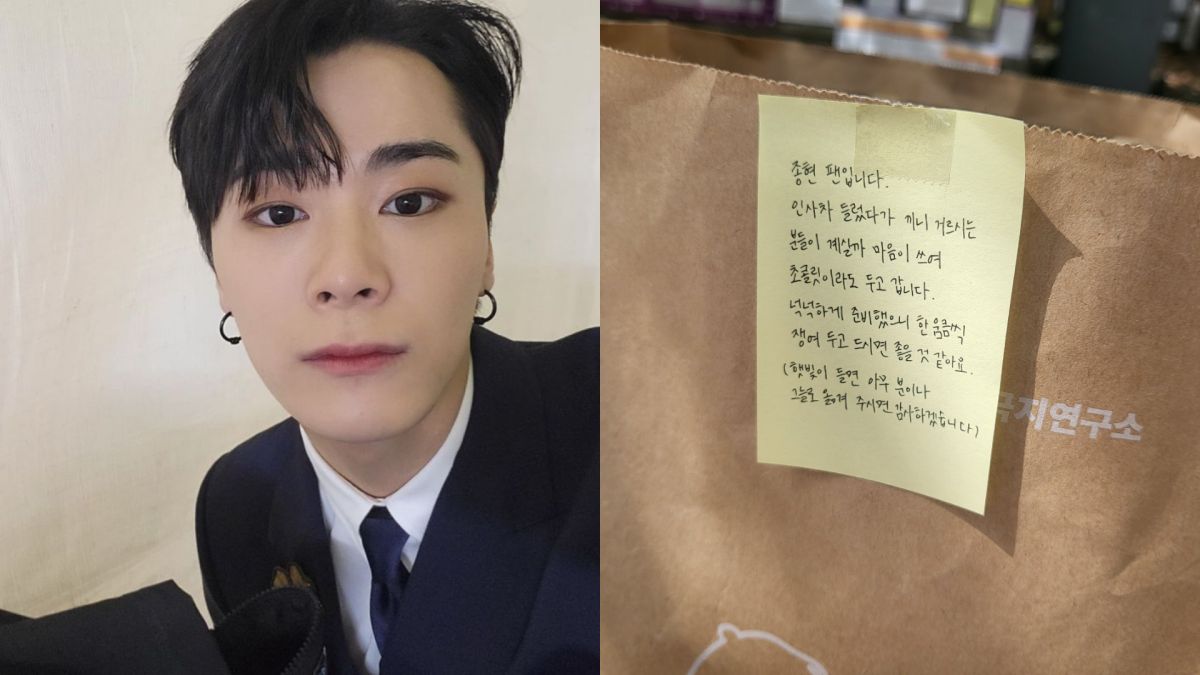 ▲文彬離世後，就有SHINee鐘鉉的粉絲特別到追悼地送上一袋巧克力，溫暖的字條和舉動瞬間逼哭大家。（圖／文彬IG、推特）