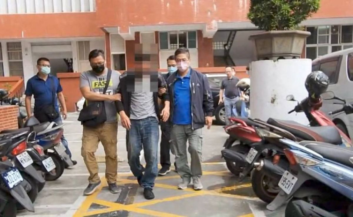 ▲其中一名犯嫌當場被捕。（圖／記者郭凱杰翻攝）