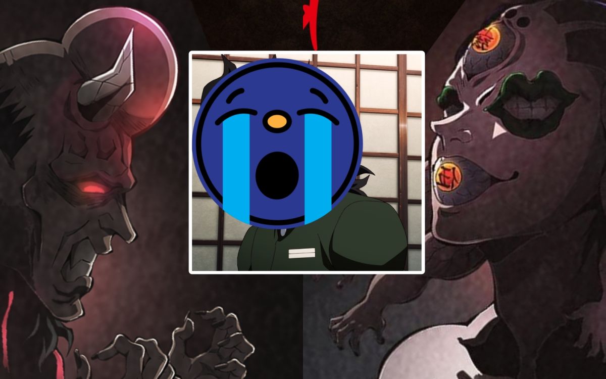 ▲《鬼滅之刃 刀匠村篇》鬼主角「上弦之肆」半天狗（左）、「上弦之伍」玉壺登場。（圖／鬼滅之刃Twitter）