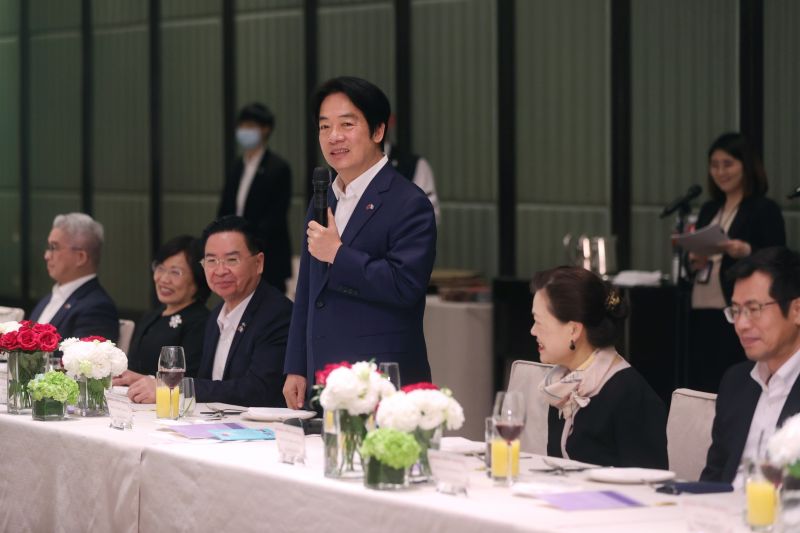 ▲副總統賴清德設晚宴款待瓜地馬拉總統賈麥岱,賓主盡歡。(圖/總統府提供)