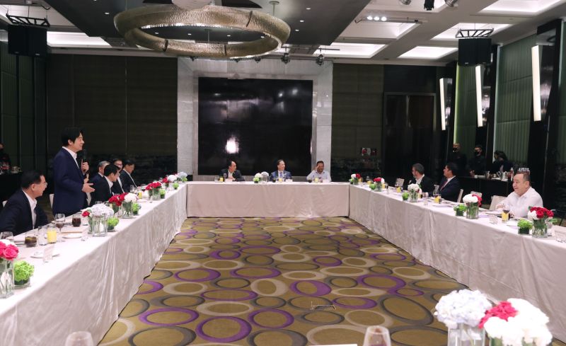 ▲副總統賴清德設晚宴款待瓜地馬拉總統賈麥岱,賓主盡歡。(圖/總統府提供)