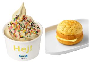 ▲港式美食「冰火菠蘿油」以及台灣本產季節限定「彩虹香蕉冰淇淋」。（圖／IKEA提供）