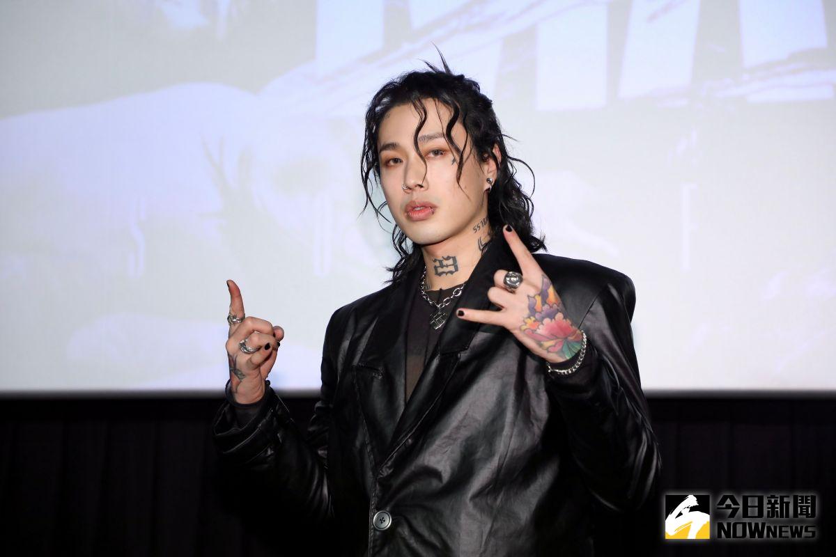 ▲Marz23（阿夜）感謝兒子的到來。（圖／記者陳明中攝, 2023.04.28）